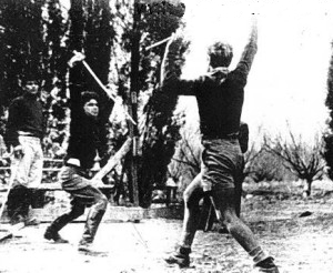 Maishel Horowitz walking stick fighting