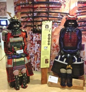 Samurai costumes and swords in the Japanese section (photo by Nikki Kreuzer)